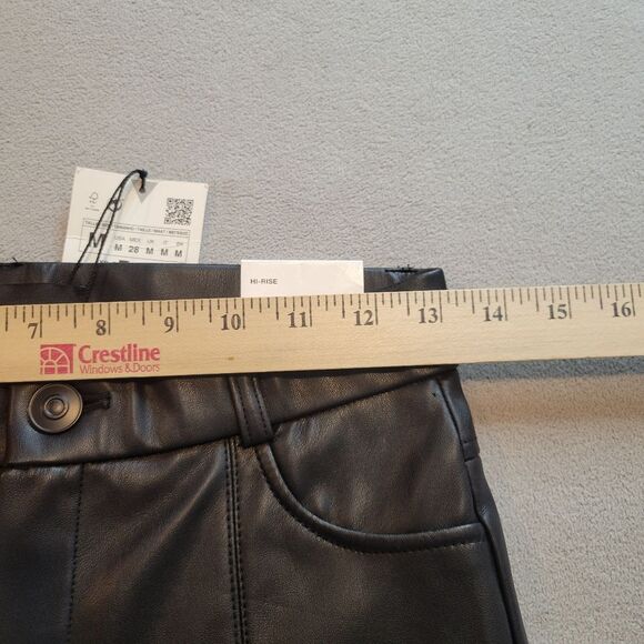 Zara Black Pants Legging Collection Black Ankle Zip Faux Leather Pants Medium - Picture 6 of 10